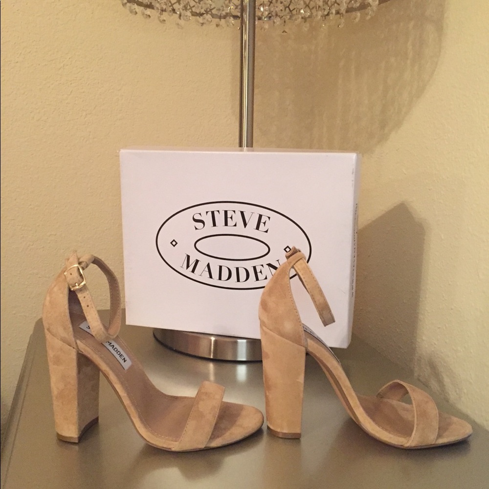 STEVE MADDEN, Carrson Sand Suede high heels